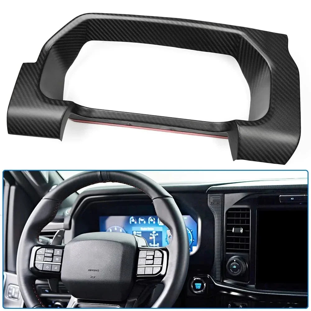 2024+ F150 Raptor Lariat Gauge Cluster Trim Real Carbon Fiber Cover