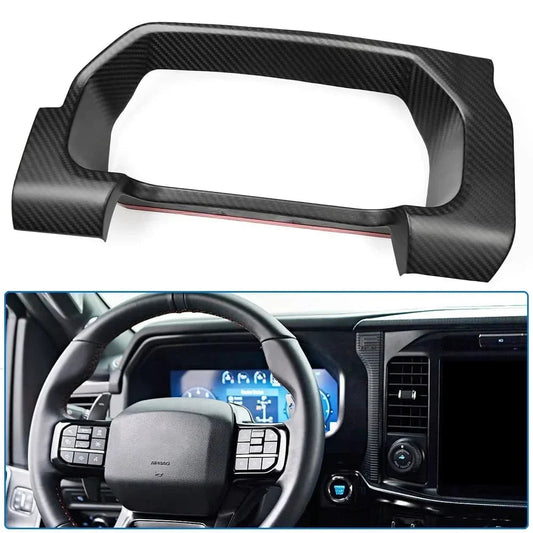 Real Carbon Fiber Gauge Cluster Trim Cover for 2024+ Ford F-150 & Raptor