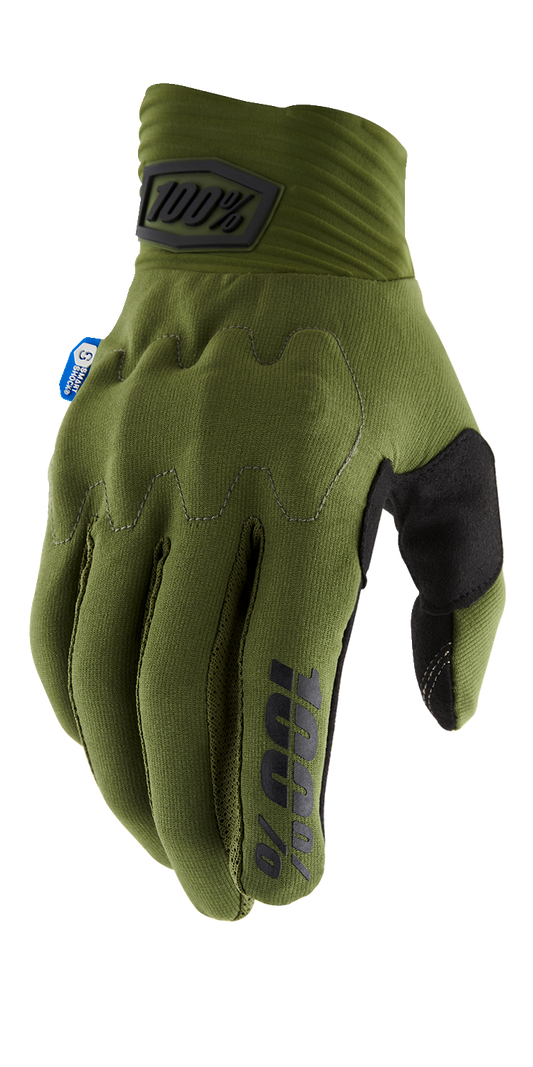100% Cognito Smart Shock Gloves - Army Green/Black - Medium 10014-00026