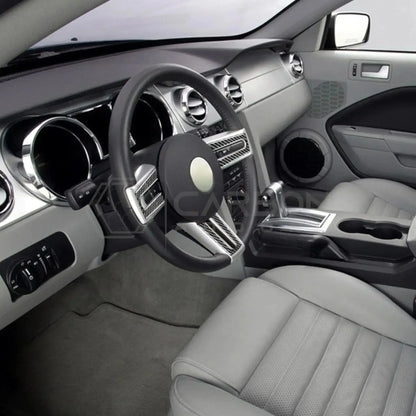 Real Carbon Fiber Steering Wheel Trim Overlay For Mustang 2005-2009