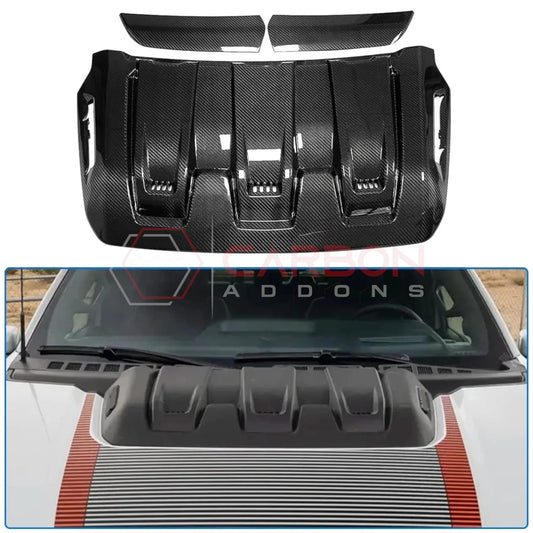 2023-Up Ford F-150 Raptor R Carbon Fiber Hood Vent Cover | V8