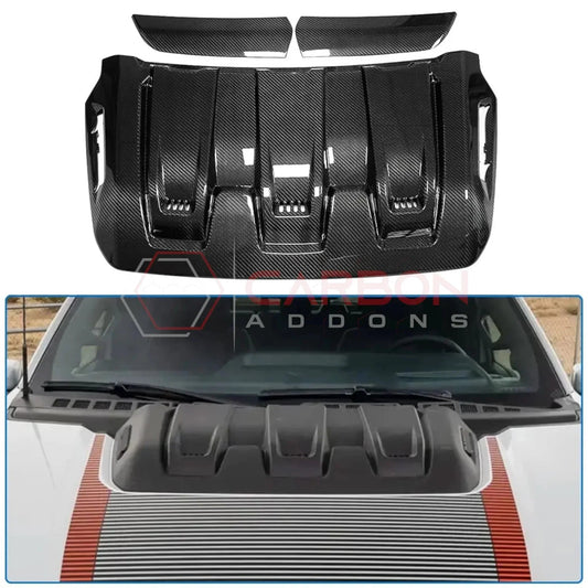Real Carbon Fiber Hood Vent Cover for 2023+ Ford F-150 Raptor R (V8)