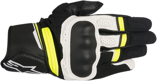 ALPINESTARS Booster Gloves - Black/White/Fluo Yellow - 2XL 3566917-125-2X