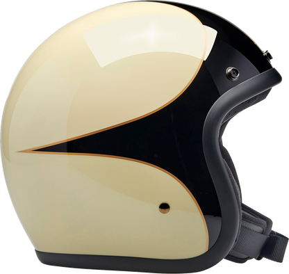 BILTWELL Bonanza Helmet - Gloss Vintage White/Black Scallop - XL 1001-559-205