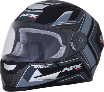 AFX FX-99 Helmet - Recurve - Matte Black/Gray - Medium 0101-11137