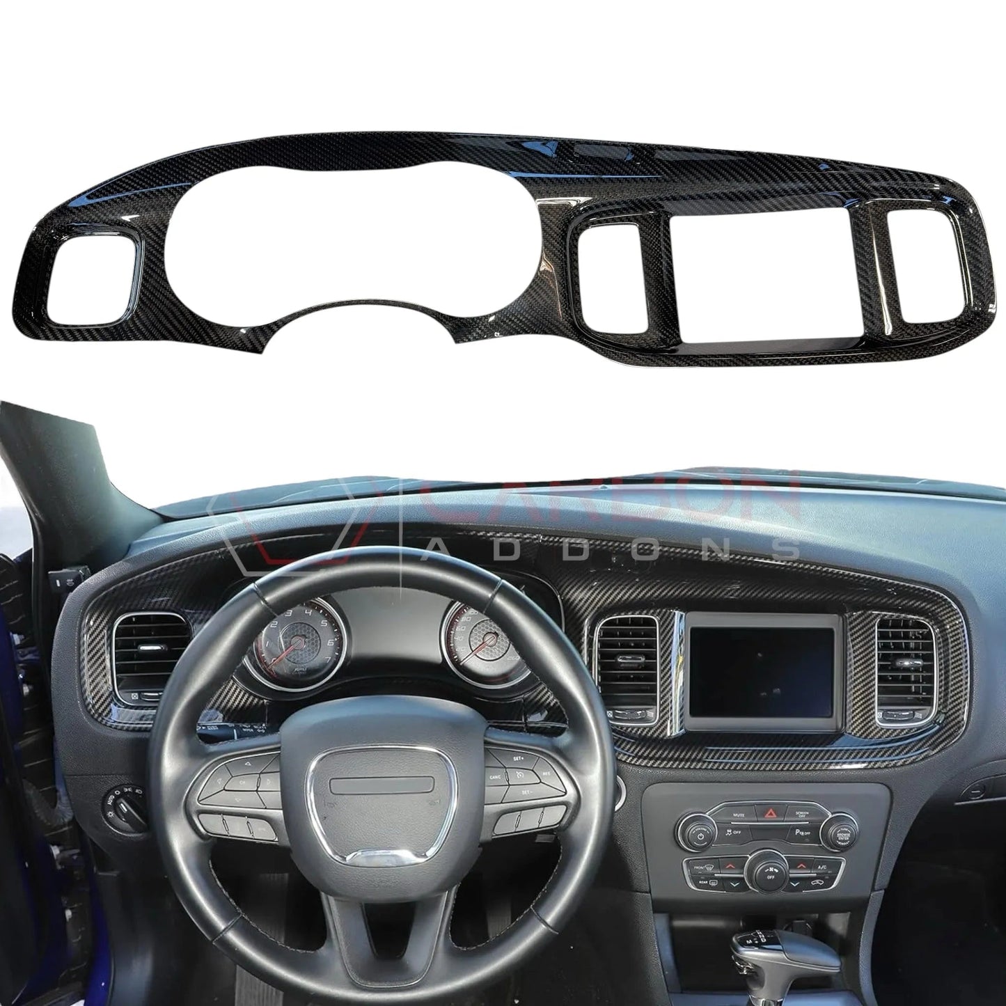 Dodge Charger 2015-2023 Real Carbon Fiber Dashboard and AC Vent Trim Covers
