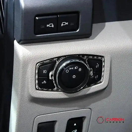 Real Carbon Fiber Headlight Switch Trim Overlay for Mustang 2015-2023