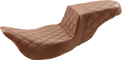 SADDLEMEN Step-Up Seat - Extended Reach - Full Lattice Stitch - Brown - FL '08-'23 808-07B-175BREX