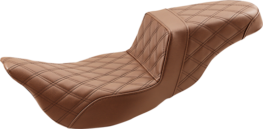 SADDLEMEN Step-Up Seat - Extended Reach - Full Lattice Stitch - Brown - FL '08-'23 808-07B-175BREX