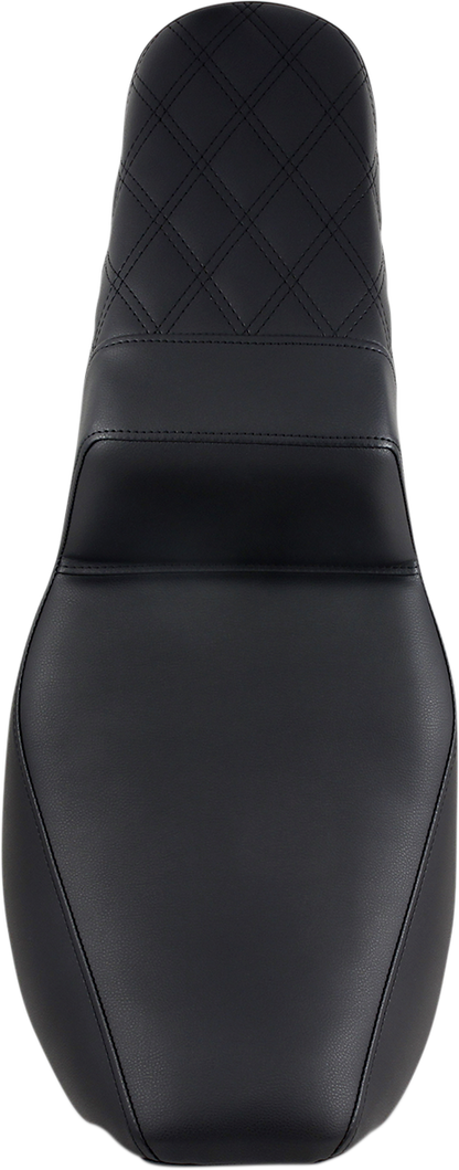 SADDLEMEN Step-Up Seat - Rear Lattice Stitch - Black 897-06-173
