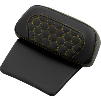 SADDLEMEN Chopped Tour Pak Pad - Honeycomb - Gold Stitching - FLH/FLT '14-'24 814-07C-HC-GOL