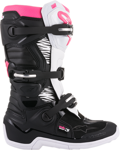 ALPINESTARS Stella Tech 3 Boots - Black/White/Pink - US 6 2013218-130-6