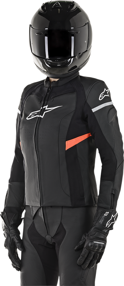 ALPINESTARS Stella Women's Kira Leather Jacket - Black/Red - US 2 / EU 38 3112019-1030-38