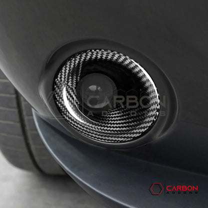 2015-2023 Dodge Challenger Fog Light Trim Real Carbon Fiber Covers