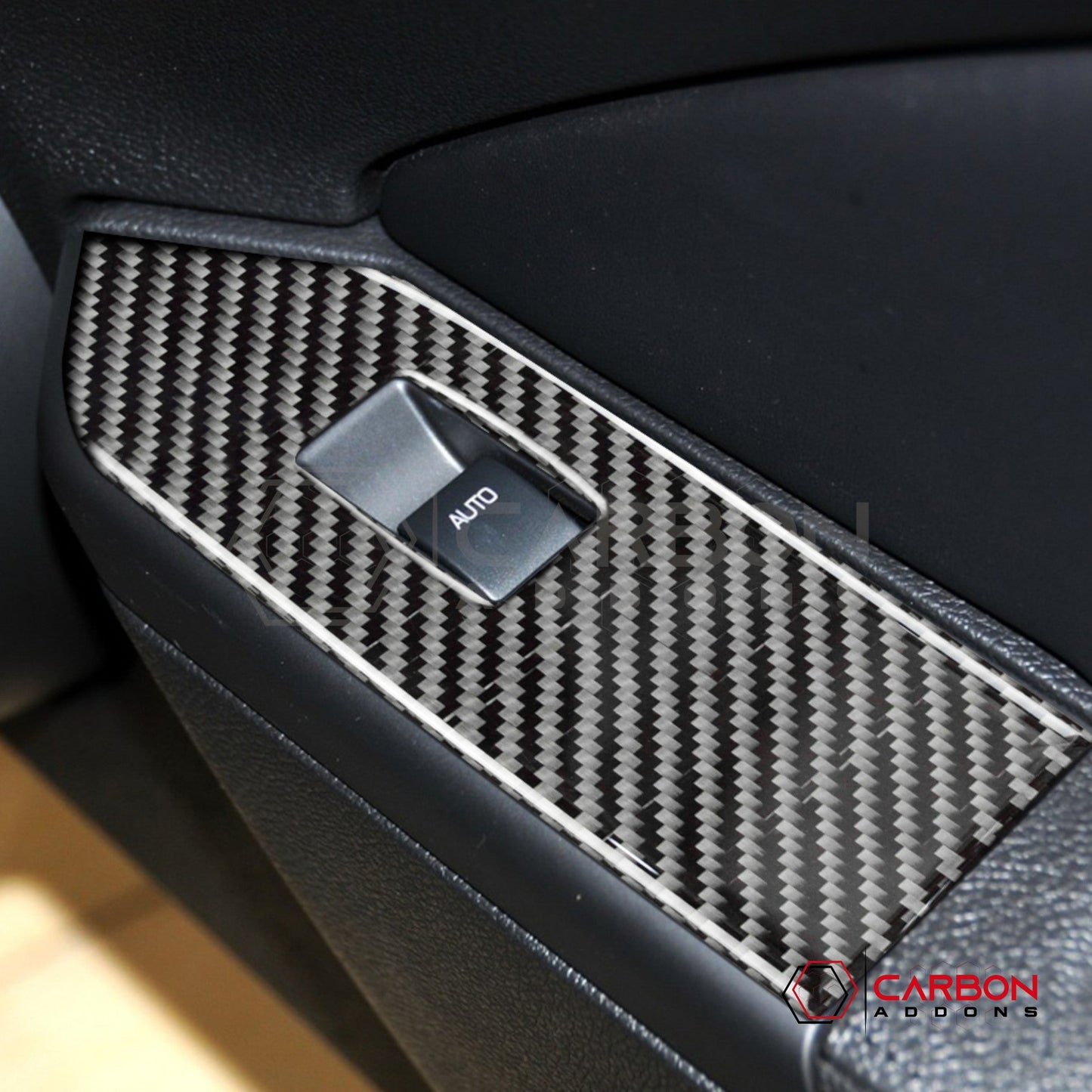Real Carbon Fiber Window Switch Trim Overlay | Mustang 2005-2009