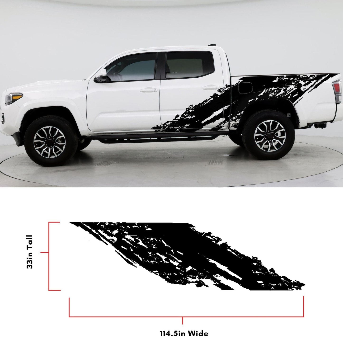 Truck Mud Splash Car Decal Graphic Sticker. Universal Fit for Toyota Tacoma. #6779-Plain