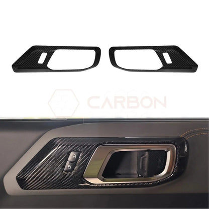 Real Carbon Fiber Interior Door Handle Trim Covers For 2021+ Ford Bronco