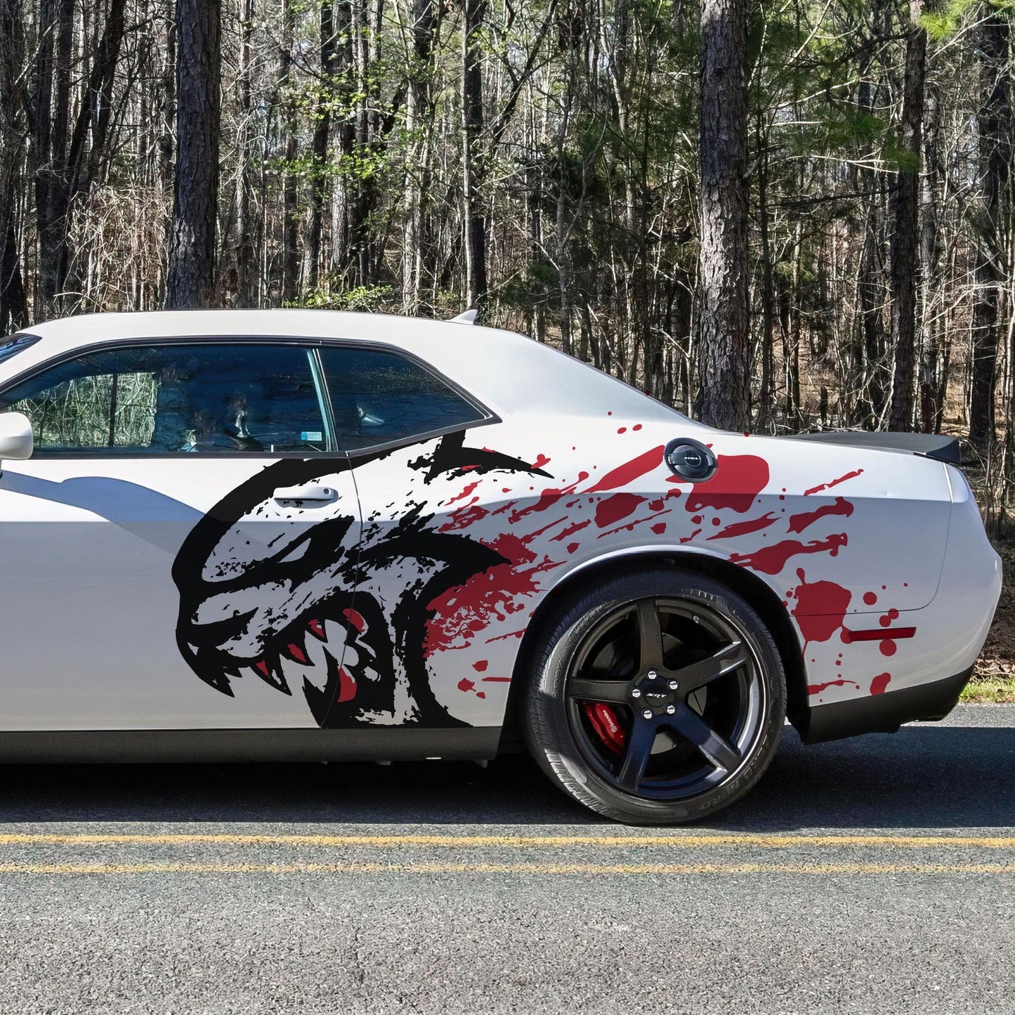 Hellcat Decal Sticker for Challenger, Charger, Durango SRT. Blood Splatter Car Decal. #6993