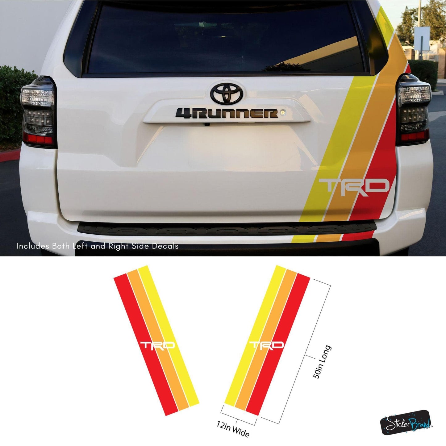 Yellow, Orange, Red TRD Stripes Toyota Truck Decal. #6968