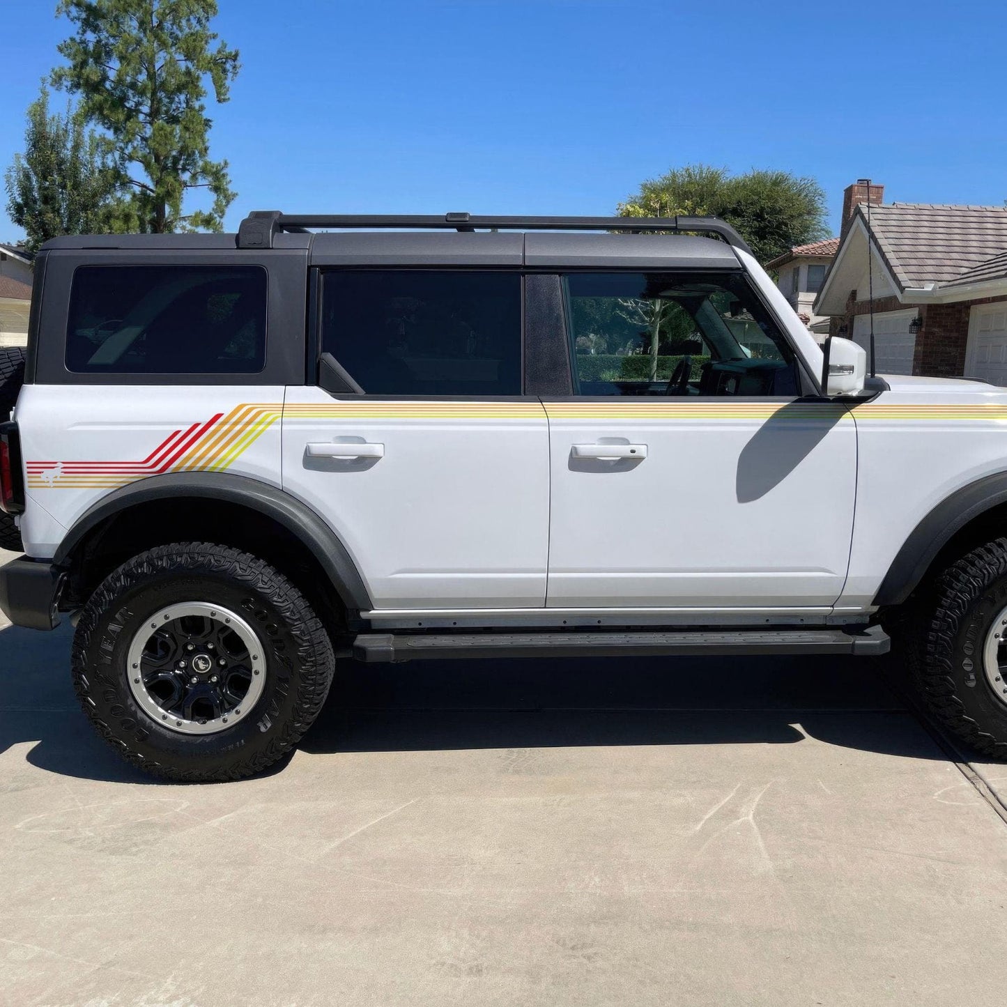 Bronco Color Stripes Decal Sticker. Red, Orange, Yellow Racing Stripes. #6973