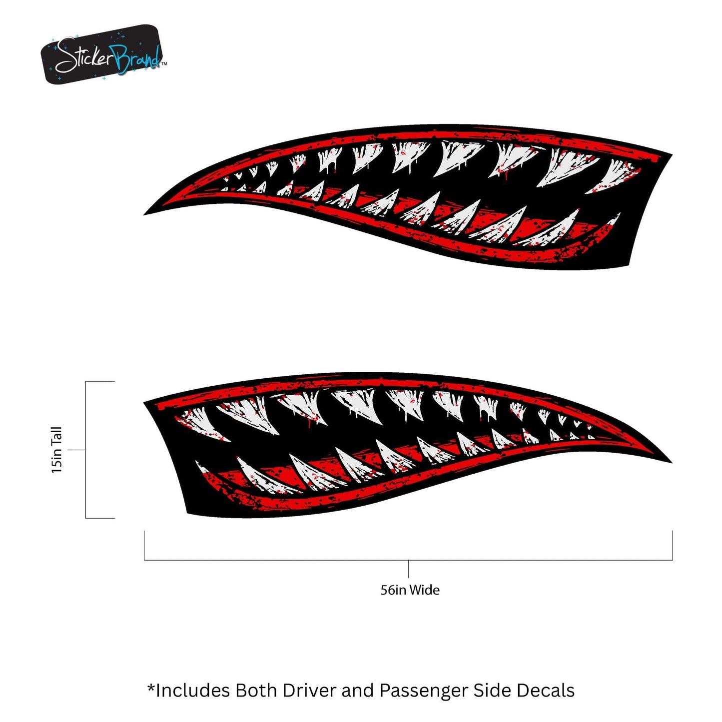 Flying Tiger Shark Military Bomber Design Decal. Jaws Decal. #6992