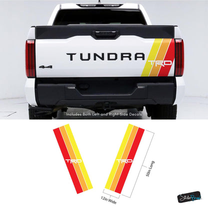 Yellow, Orange, Red TRD Stripes Toyota Truck Decal. #6968