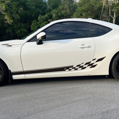 Checker Flag Car Decal Sticker. Racing Stripes Graphic Sticker. #6999