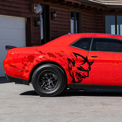 Demon Decal Sticker for Dodge Challenger SRT. Blood Splatter Car Decal. #6994