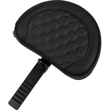 SADDLEMEN Roadsofa™ Extended Reach Seat - with Backrest - Honeycomb - Dark Gray Stitch - FLTR/FLHX '23-'24 823-07-190B2