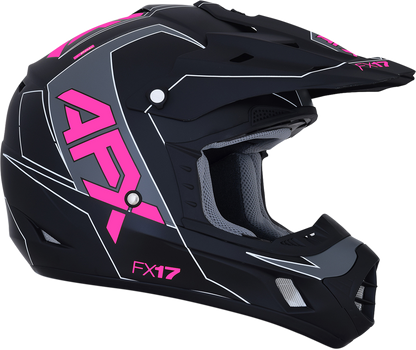 AFX FX-17 Helmet - Aced - Matte Black/Pink - XS 0110-6509
