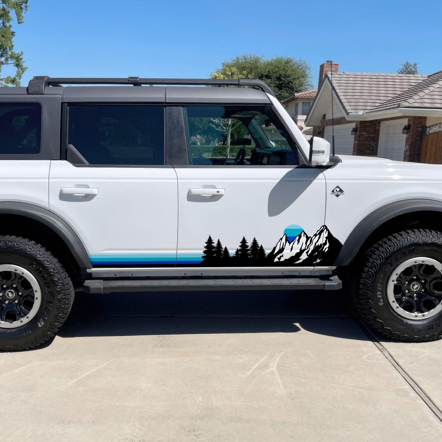 Mountain Forest Sunset Truck/Car Decal. Yellow, Orange, Red Color Scheme. #6811