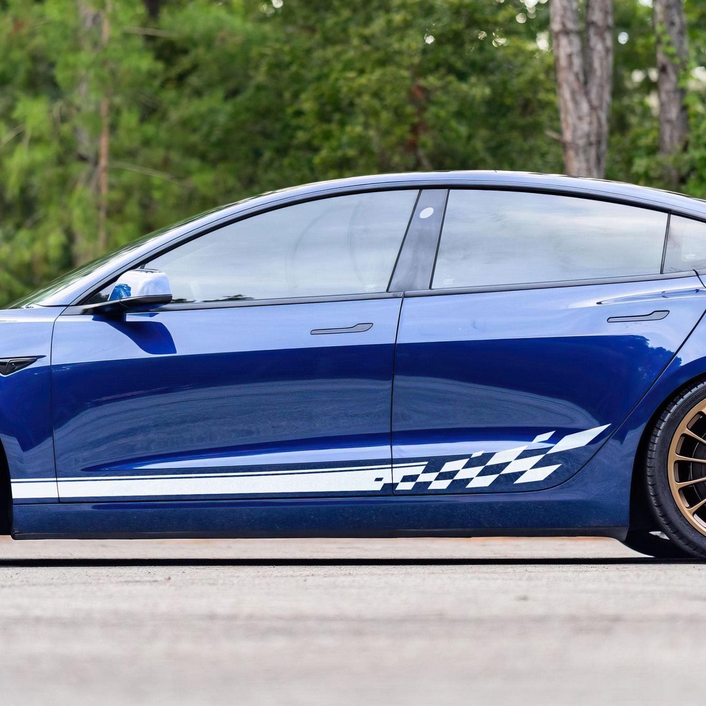 Checker Flag Car Decal Sticker. Racing Stripes Graphic Sticker. #6999