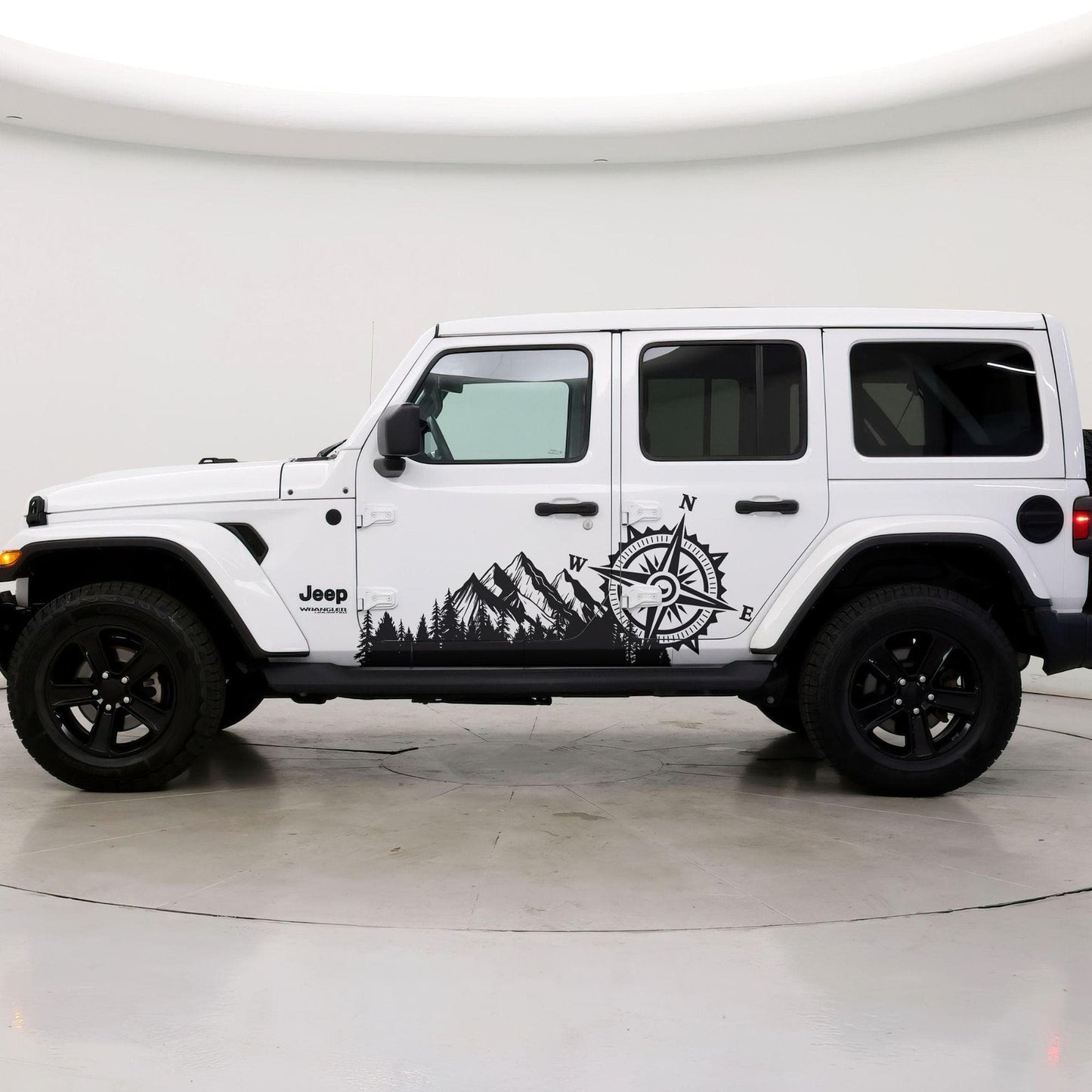 Mountain with Compass Truck Graphic Decal Sticker. Off-Road Overlander. #6909