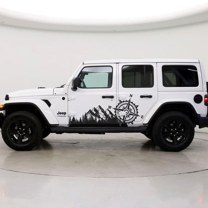 Mountain with Compass Truck Graphic Decal Sticker. Off-Road Overlander. #6909