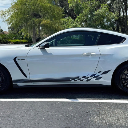 Checker Flag Car Decal Sticker. Racing Stripes Graphic Sticker. #6999