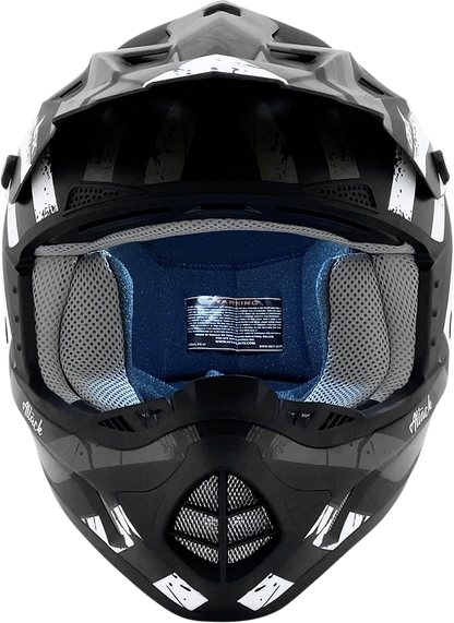 AFX FX-17 Helmet - Attack - Matte Black/Silver - Medium 0110-7144