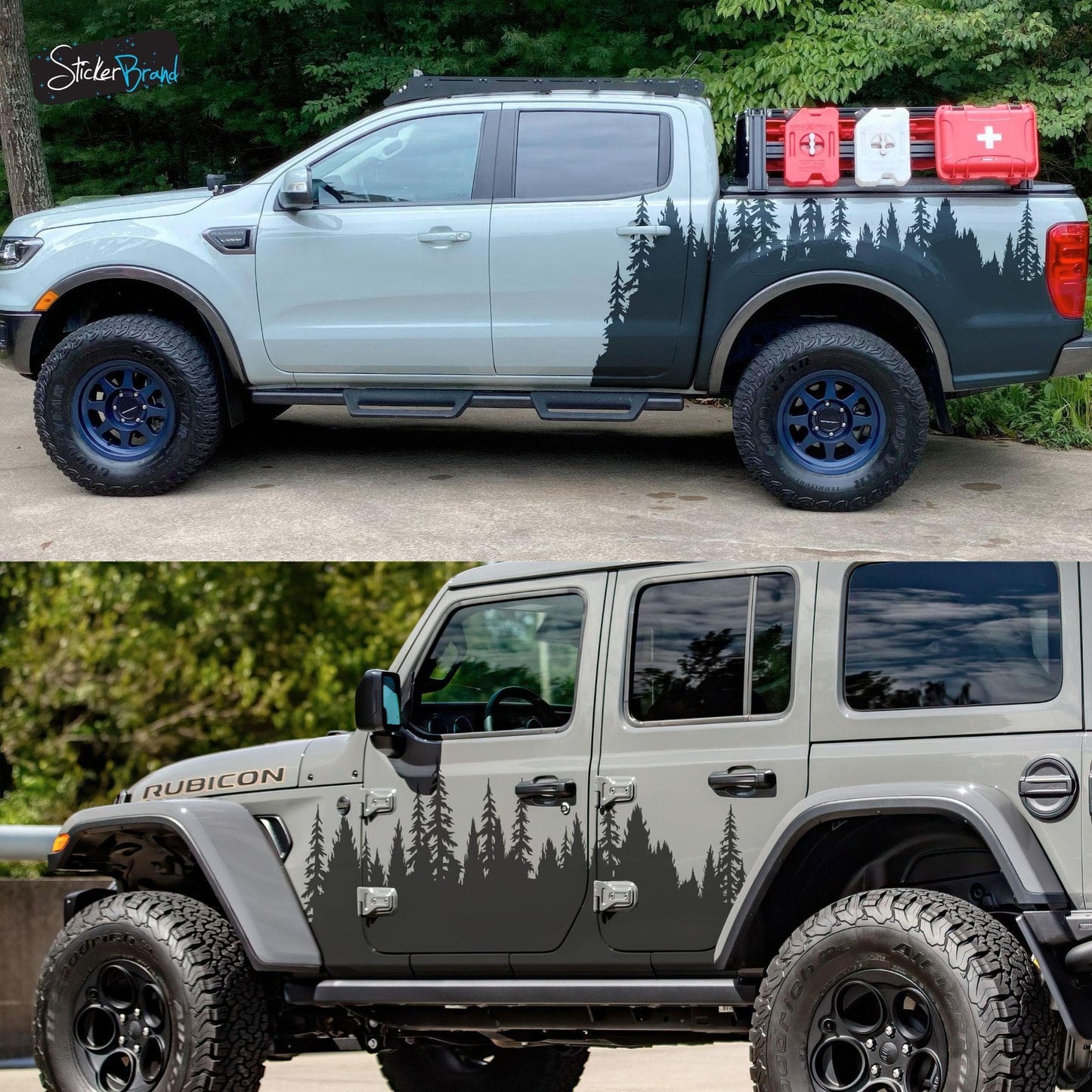 Forest Overland Sticker. Adventure Off Road Decal Sticker for Trucks. #6959