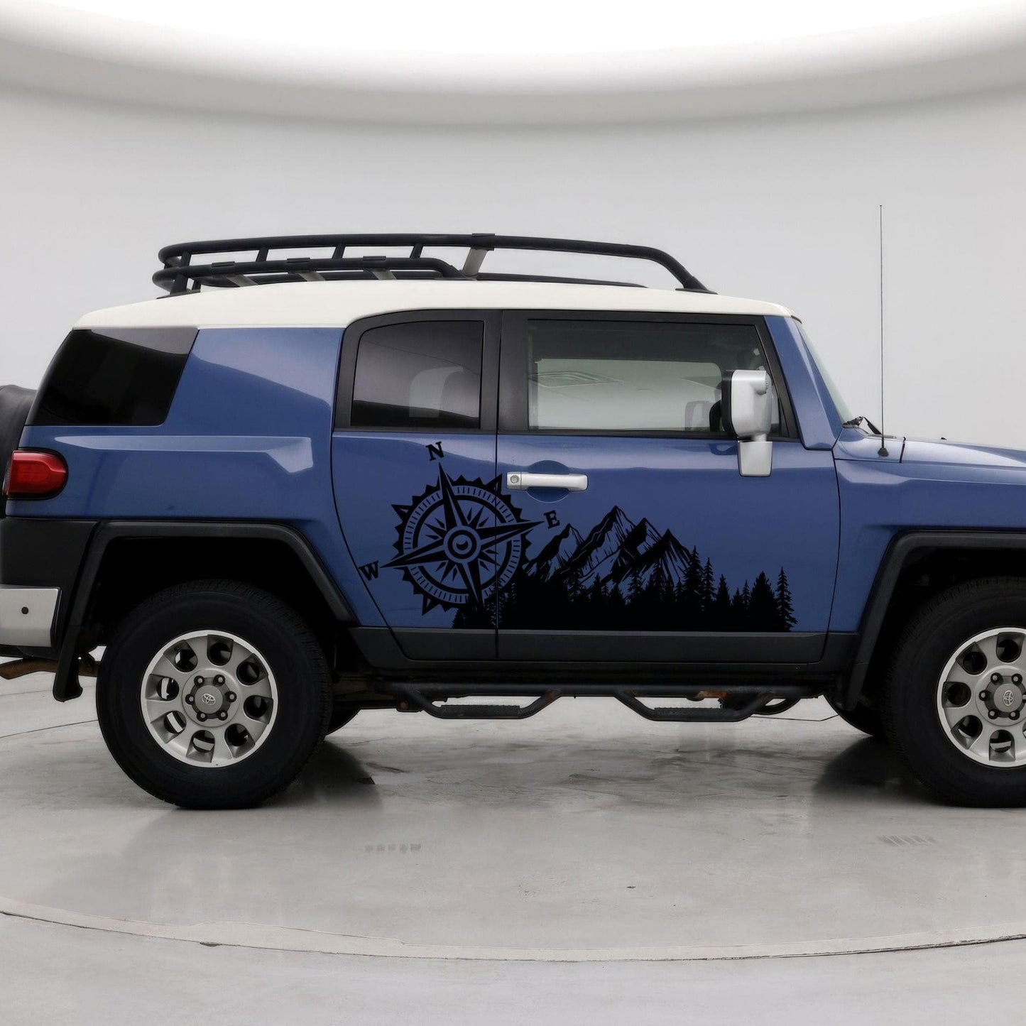 Mountain with Compass Truck Graphic Decal Sticker. Off-Road Overlander. #6909