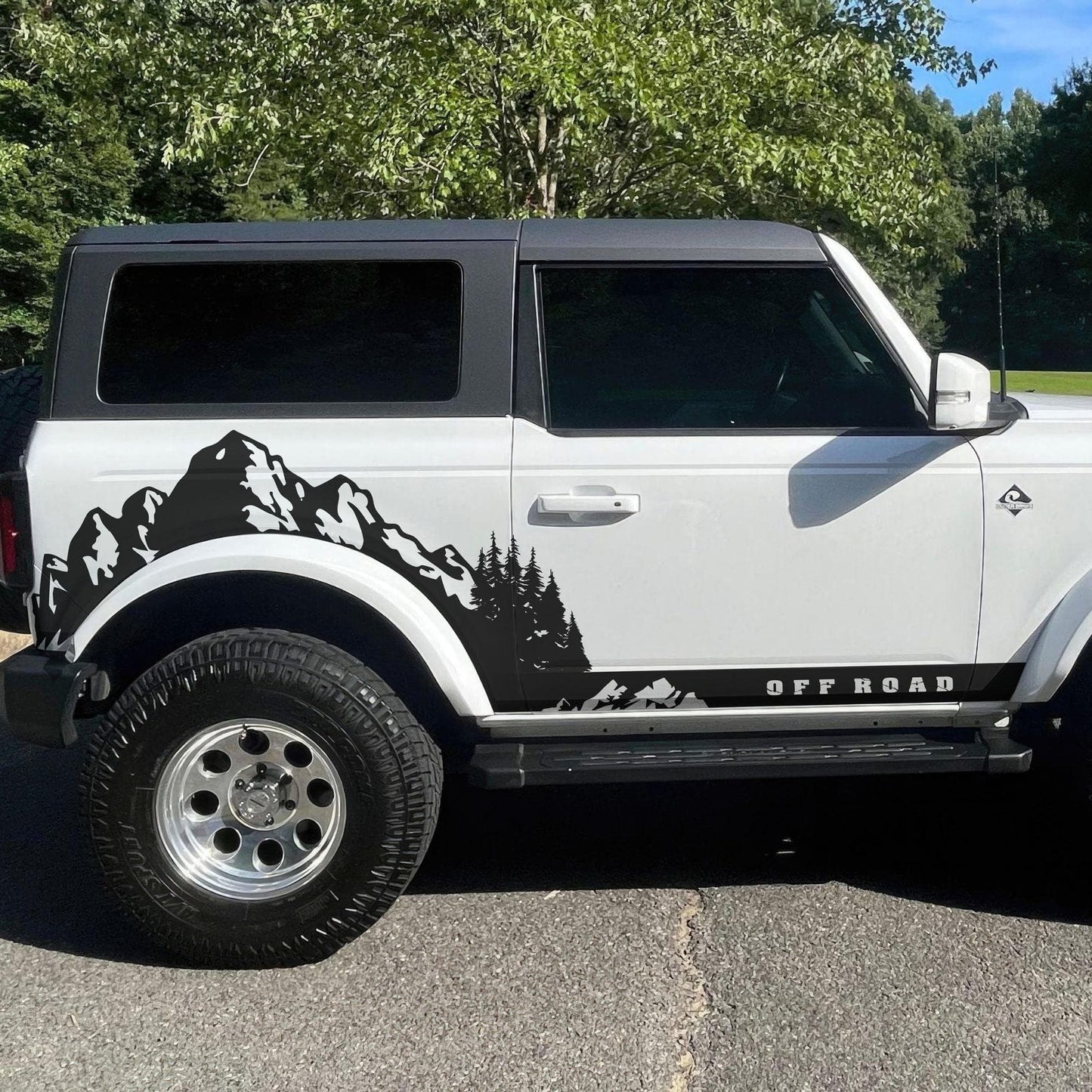 Ford Bronco Off Road Graphic Decal Sticker. Mountain Forest Overland Design. #6998