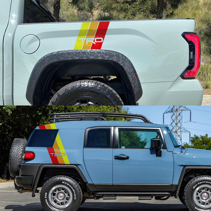 Yellow, Orange, Red TRD Stripes Toyota Truck Decal. #6968