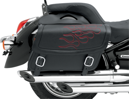 SADDLEMEN Flame Saddlebag - Red - Medium X021-05-0402