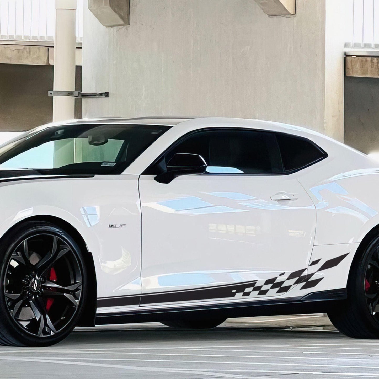 Checker Flag Car Decal Sticker. Racing Stripes Graphic Sticker. #6999