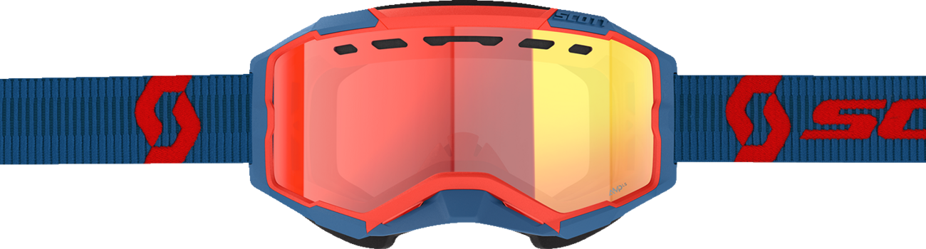 SCOTT Fury Snow Cross Goggle - Dark Blue/Neon Red - Light Sensitive Red Chrome 278604-7698341