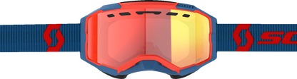SCOTT Fury Snow Cross Goggle - Dark Blue/Neon Red - Light Sensitive Red Chrome 278604-7698341