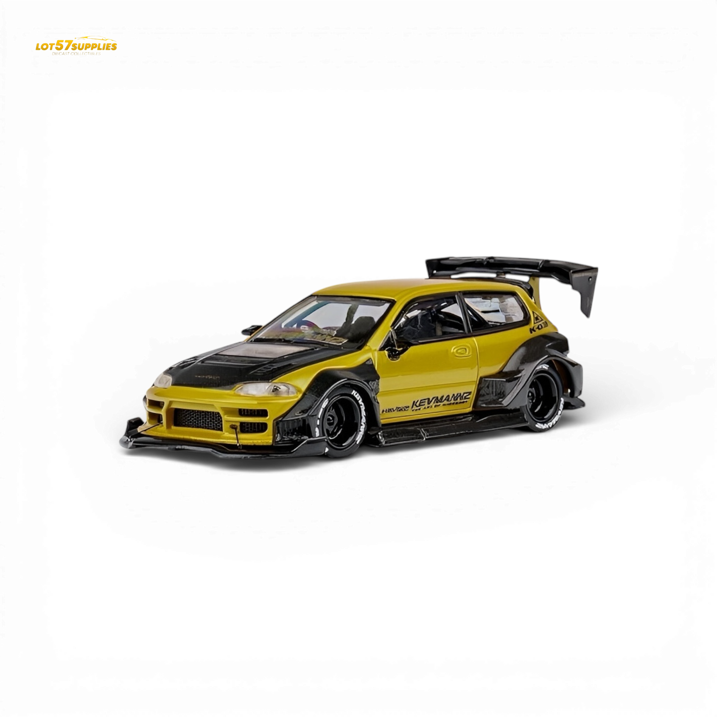 (Pre-Order) DCM Kevmannz Civic EG Ver.1 - Gold Carbon Fiber Long Tail 1:64