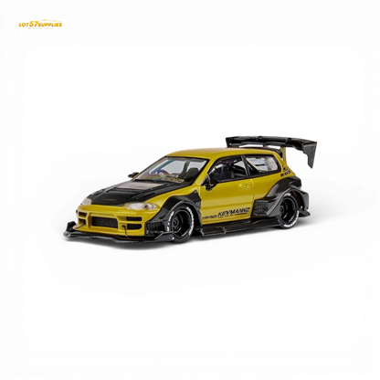 (Pre-Order) DCM Kevmannz Civic EG Ver.1 - Gold Carbon Fiber Long Tail 1:64
