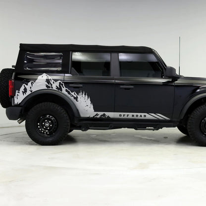 Ford Bronco Off Road Graphic Decal Sticker. Mountain Forest Overland Design. #6998
