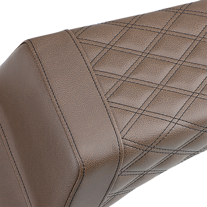 SADDLEMEN Step Up Seat - Front Smooth/Rear Lattice - Brown - Challenger I20-06-173BR