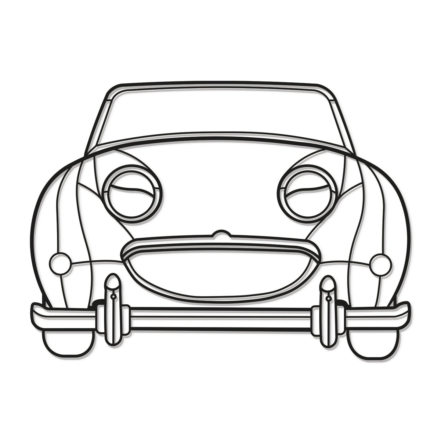 1961 Bugeye Sprite Front View Metal Car Wall Art - MT0061