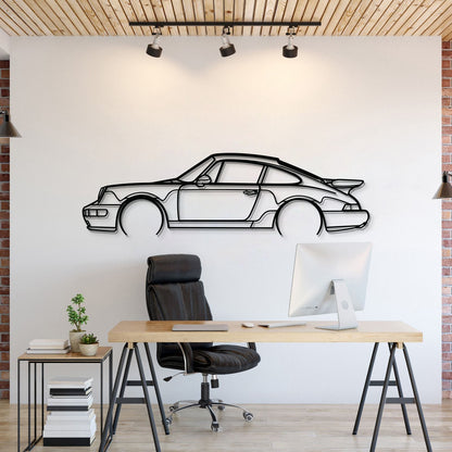 911 Turbo Model 964 Detailed Metal Car Wall Art - MT0873